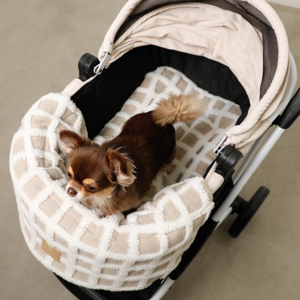 宠物推车格子下巴靠背垫盖