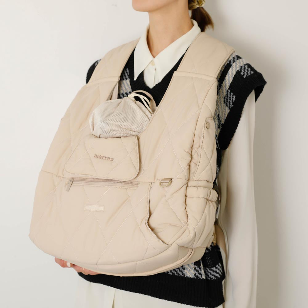 キルティングメッシュ付きフロントリュック【名入れ刺繍対応】