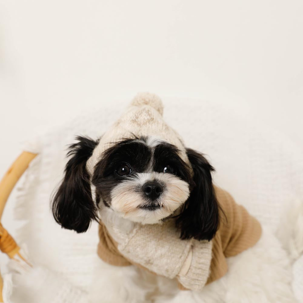 ノルディック柄ポンポンニット帽