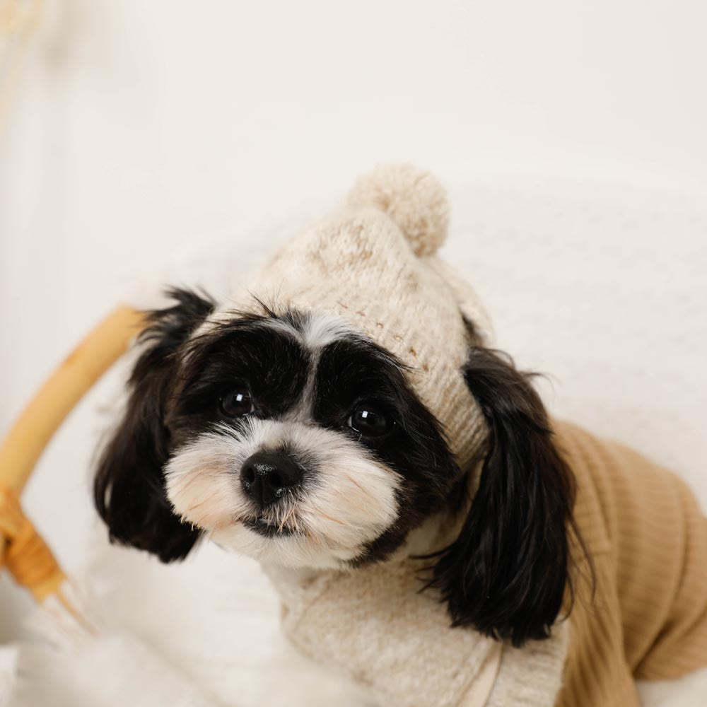 ノルディック柄ポンポンニット帽