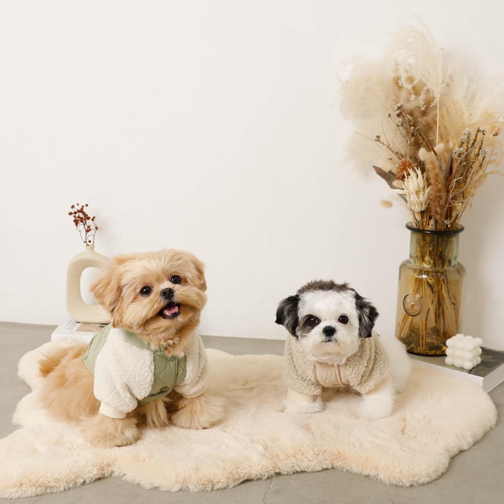 quilted boa sleeve jacket