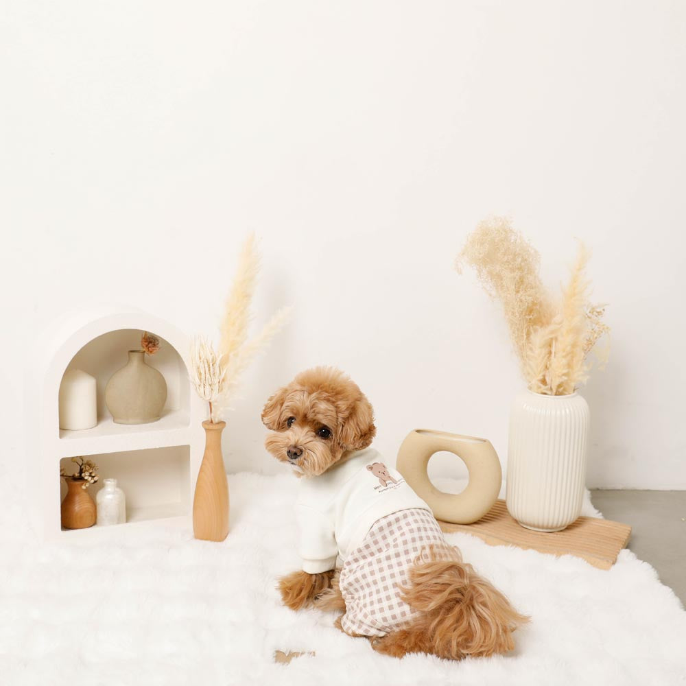 Bear tops check bottom romper