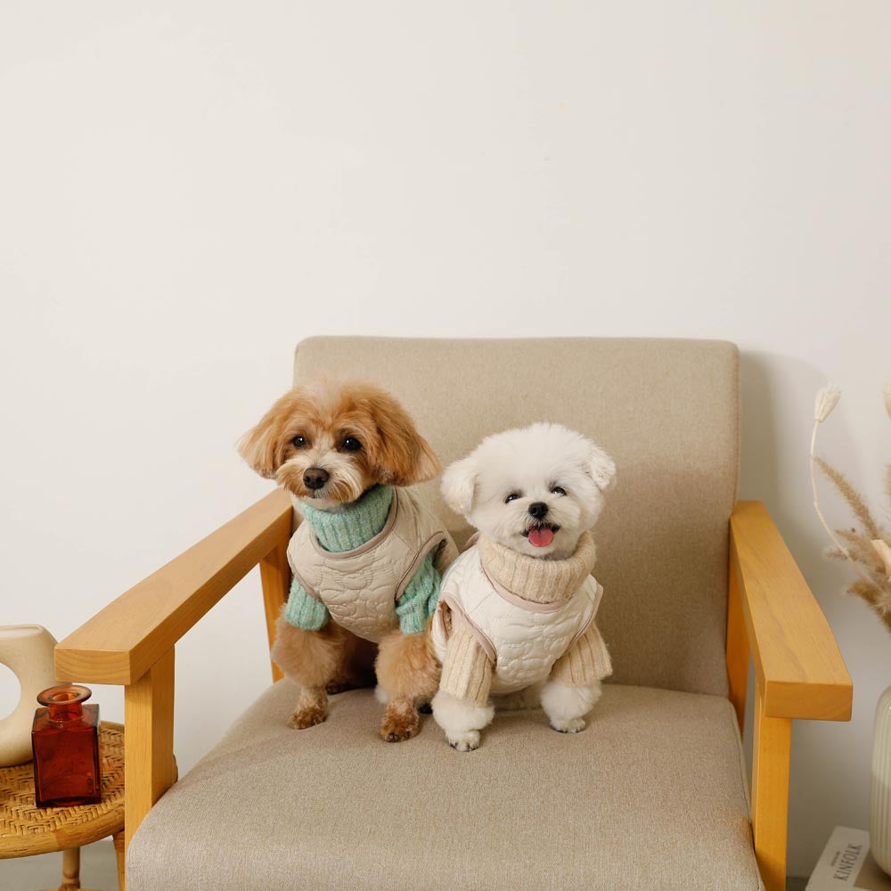 Reversible boa bear quilted jacket