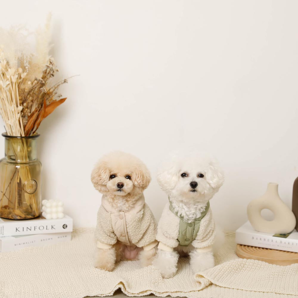 quilted boa sleeve jacket