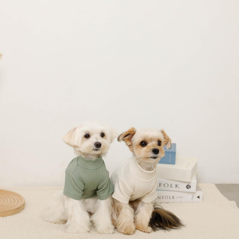 Simple high neck rib tops