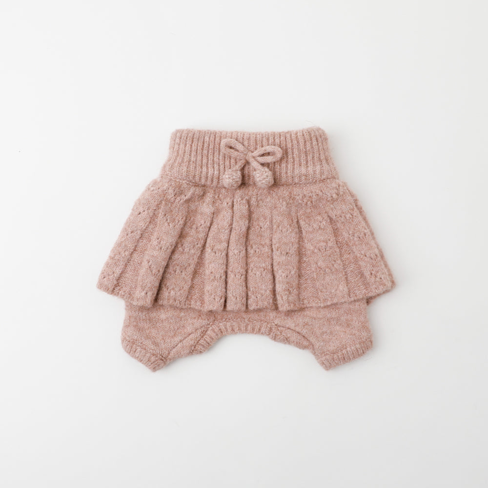 Melange color knit skirt pants
