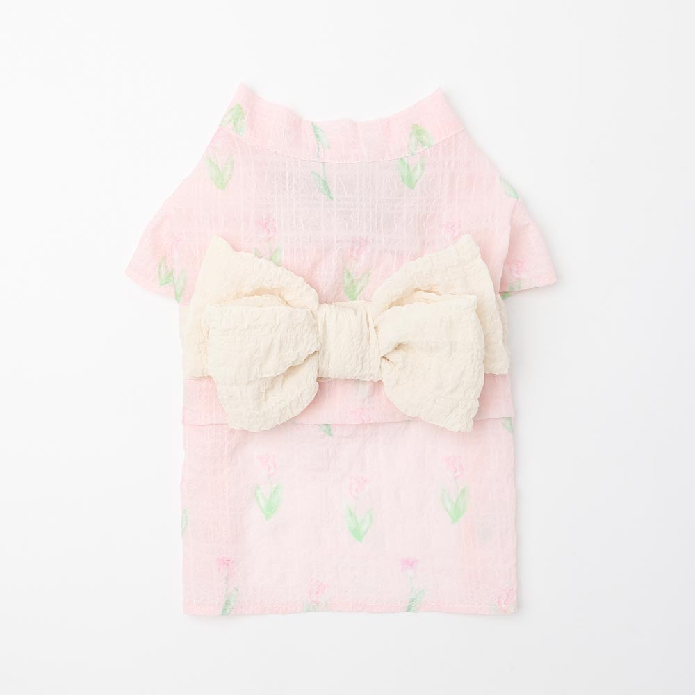 冷感防虫水彩郁金香花样浴衣【保冷剂对应】