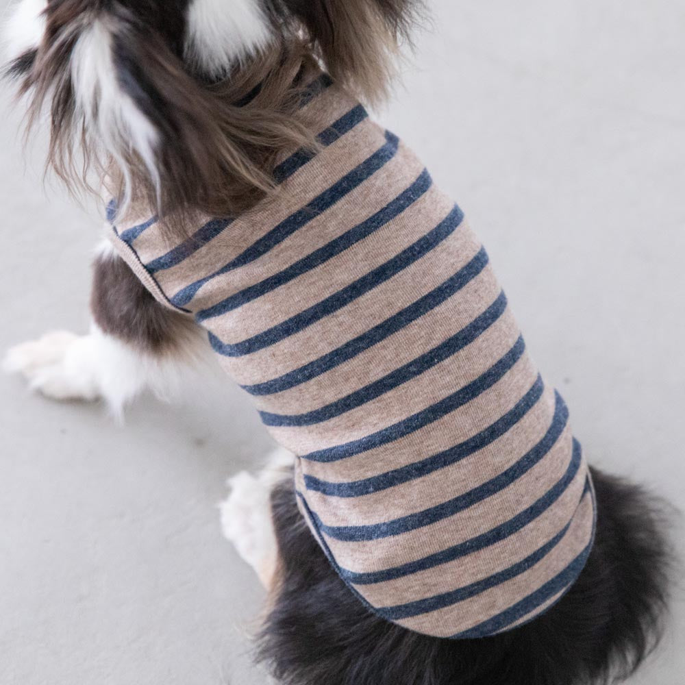 ボーダーハイネックトップス