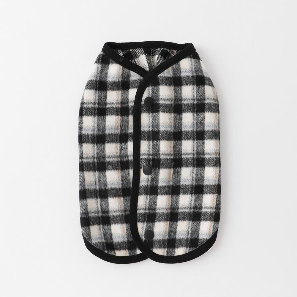 plaid piping vest