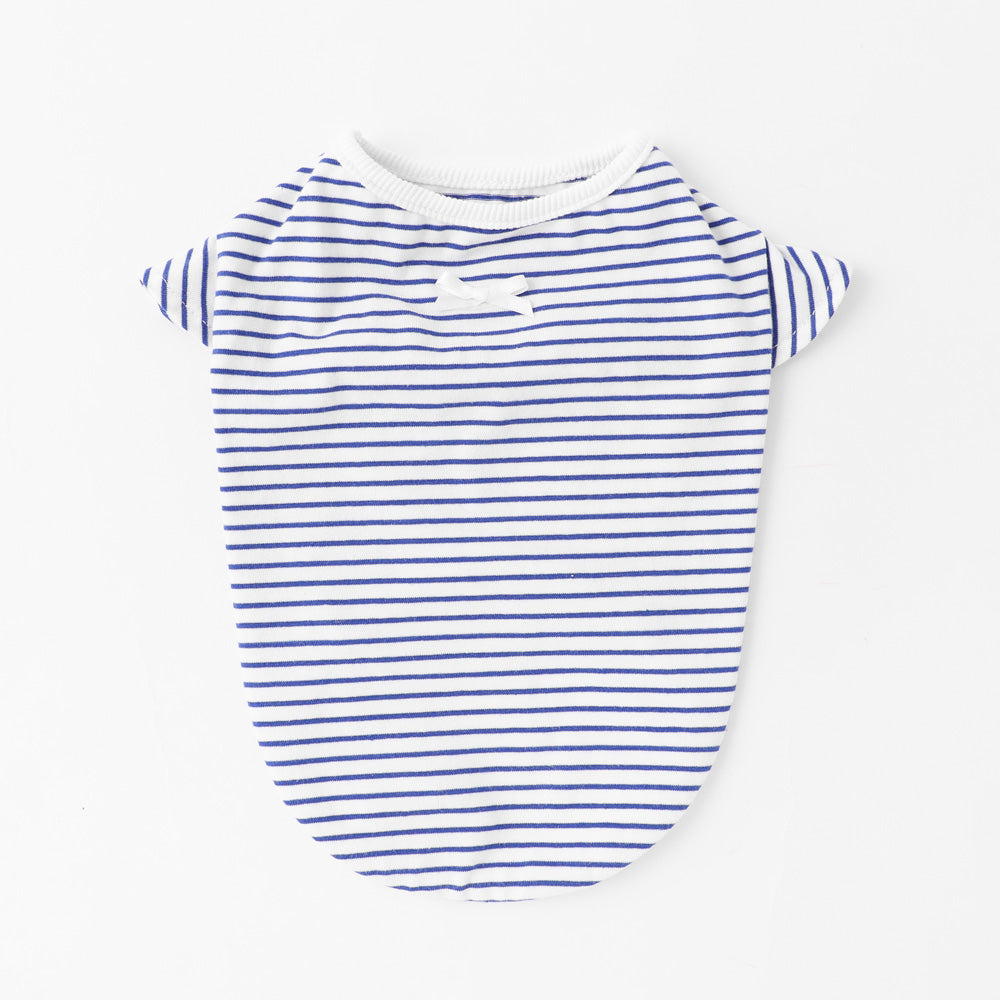 French flare sleeve border T-shirt