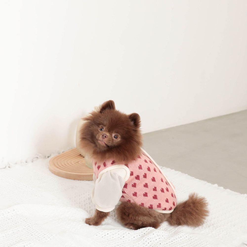 Heart pattern 2way reversible vest