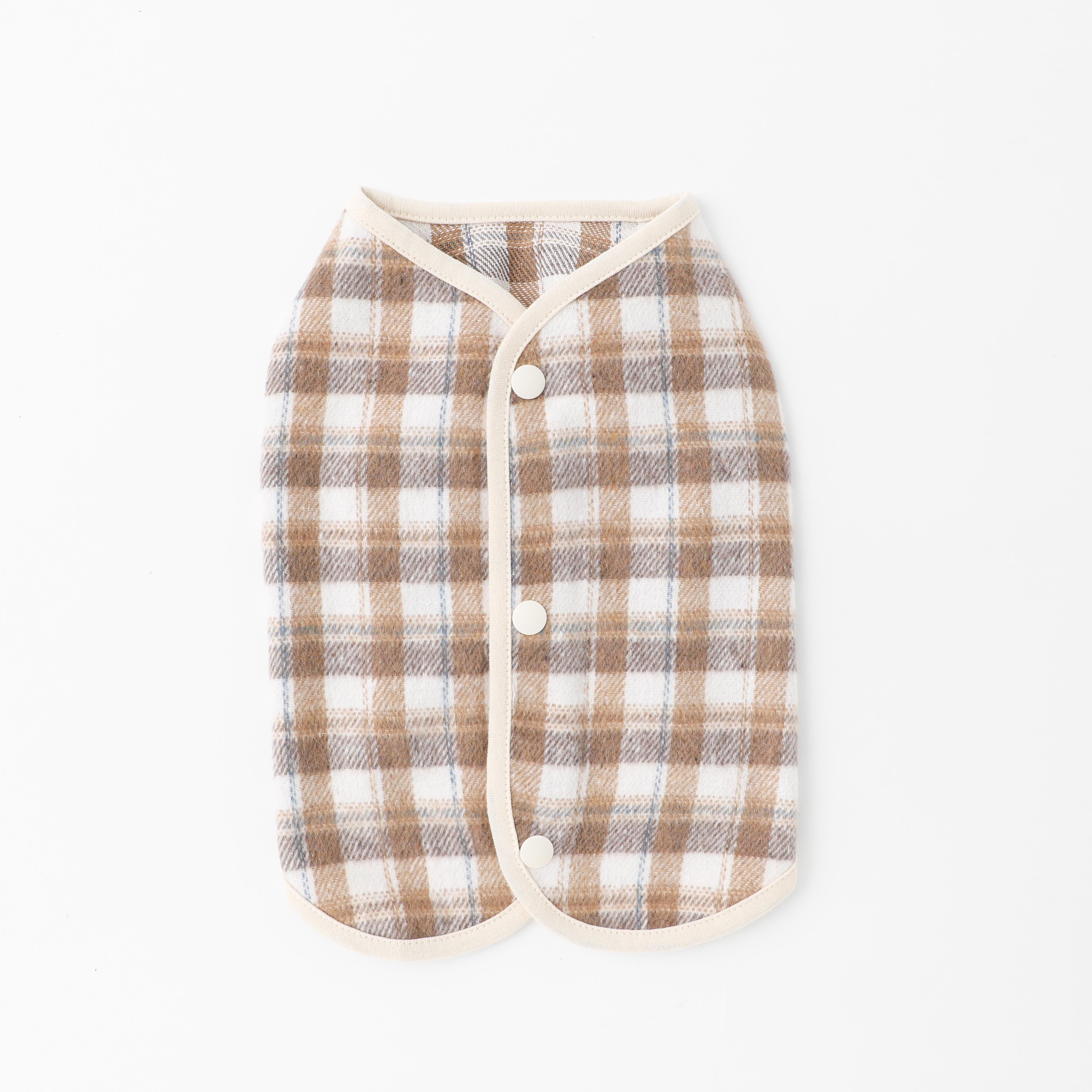 Checkered color piping vest