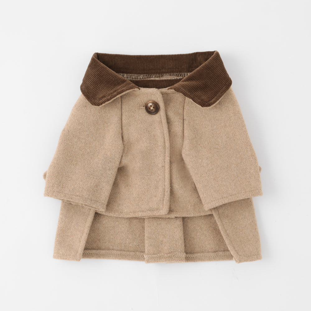 corduroy stainless steel collar coat