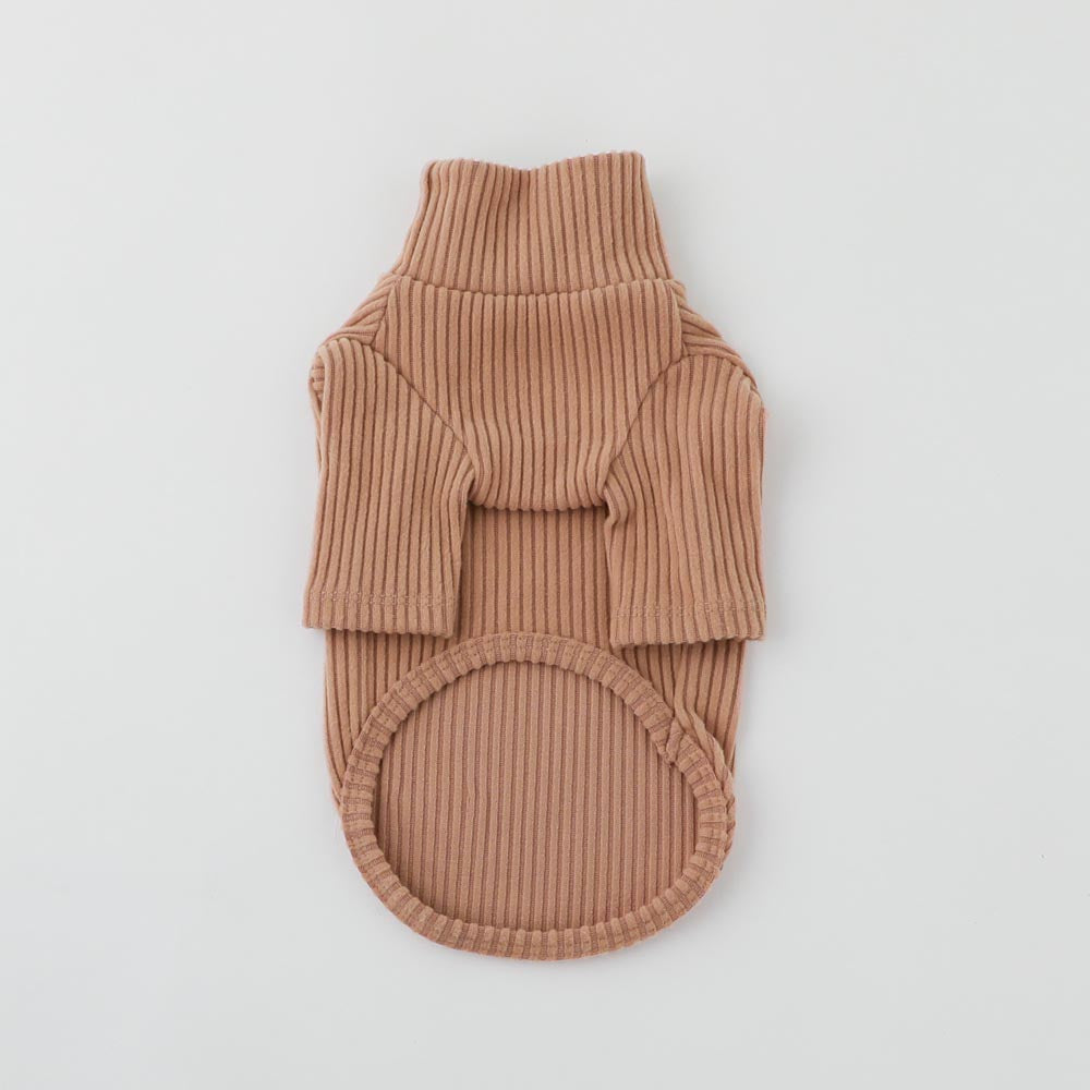 シンプルリブハイネックトップス