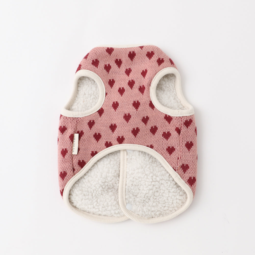 Heart pattern 2way reversible vest