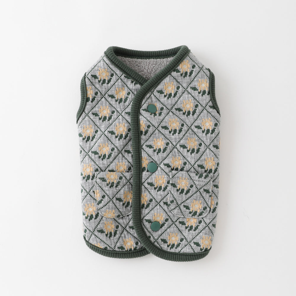 flower diamond pattern vest