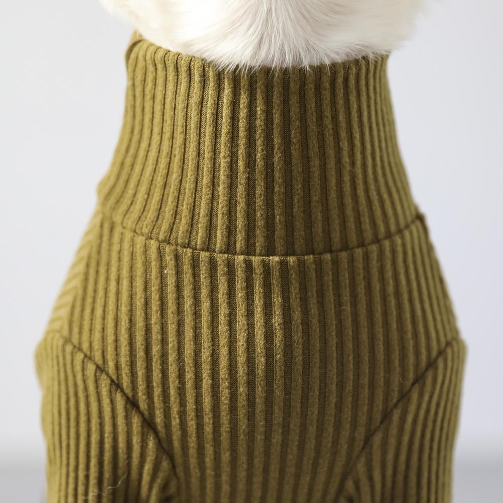 シンプルリブハイネックトップス