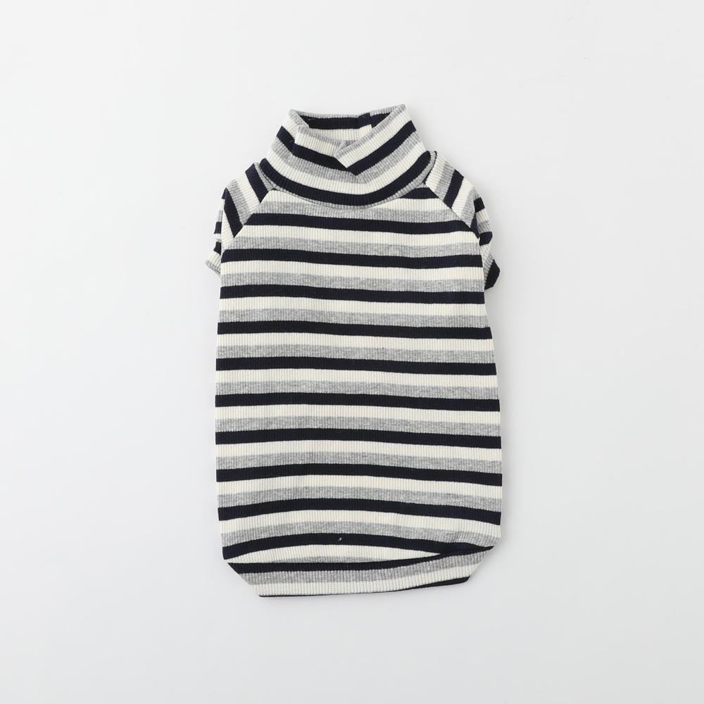 3 color border rib high neck tops