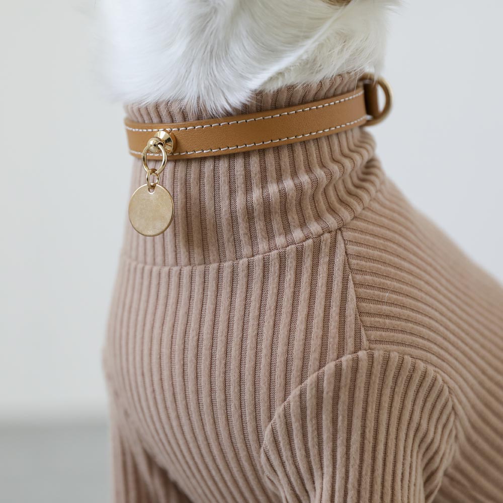 シンプルリブハイネックトップス