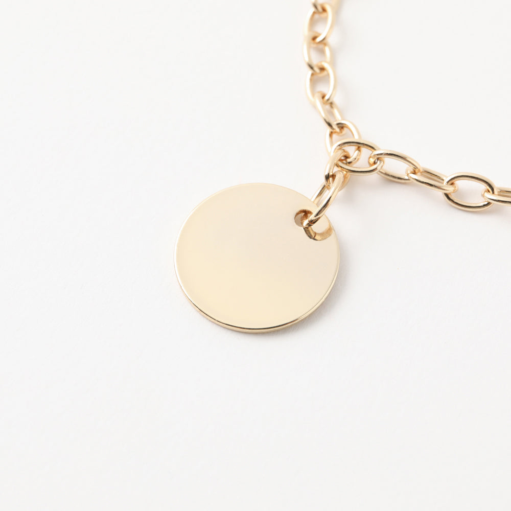 サークルチャームチェーンネックレス【名入れ彫刻対応】