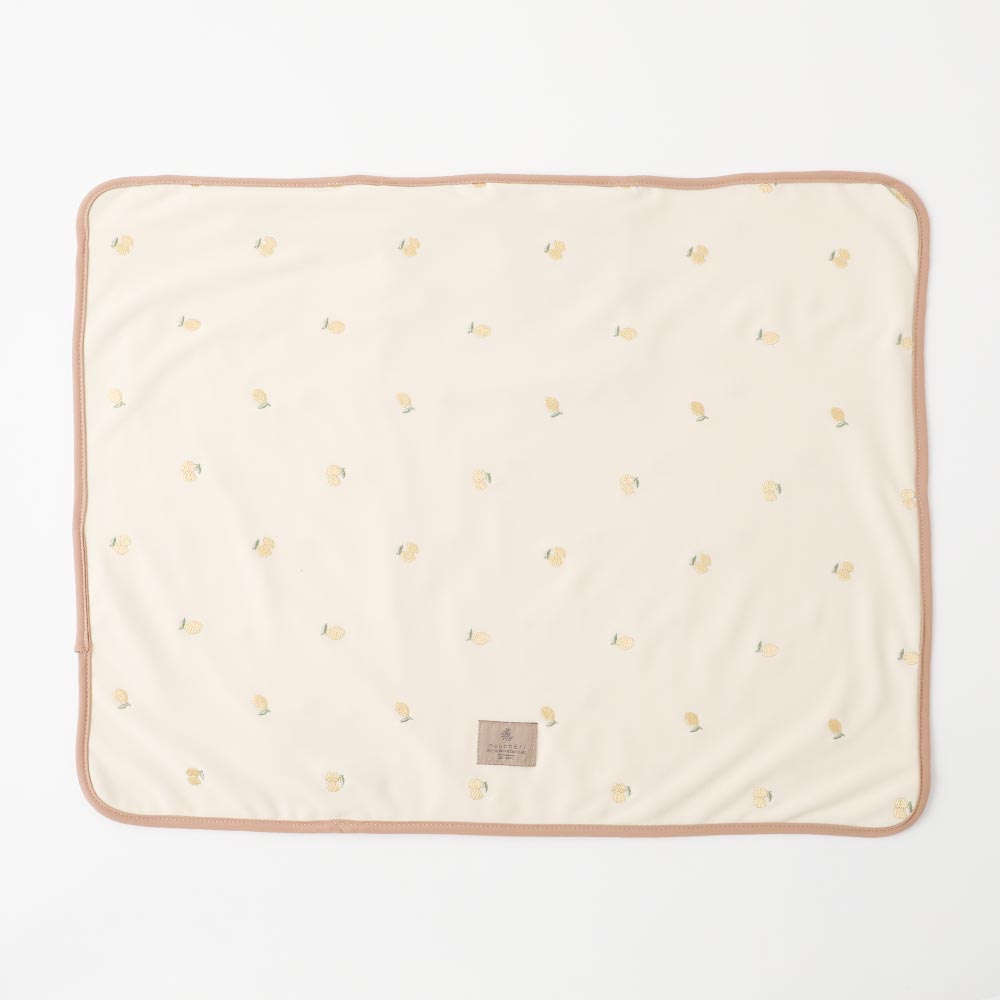 Cold Lemon Embroidery Pokettable Blanket / Cafe Mat