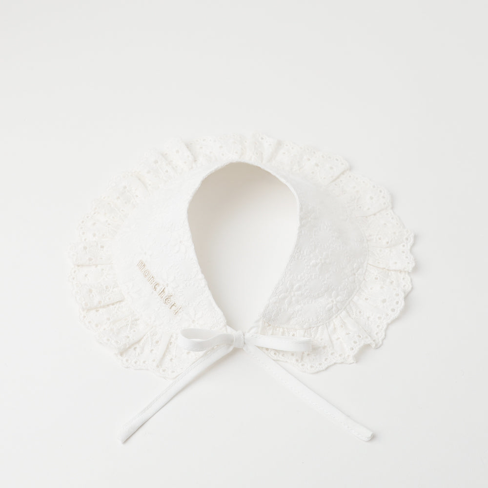 Cotton lace attached collar [Name embroidery compatible]