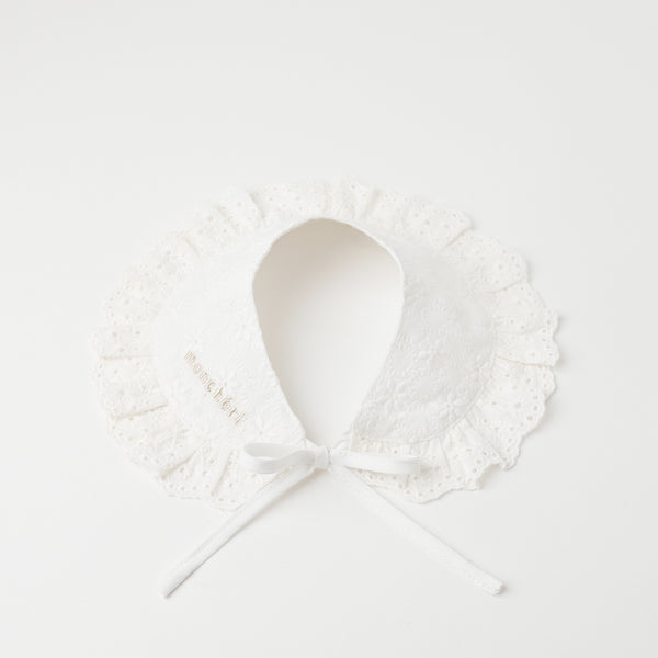 Cotton lace attached collar [Name embroidery compatible]