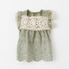 Cool linen cotton embroidery frill dress