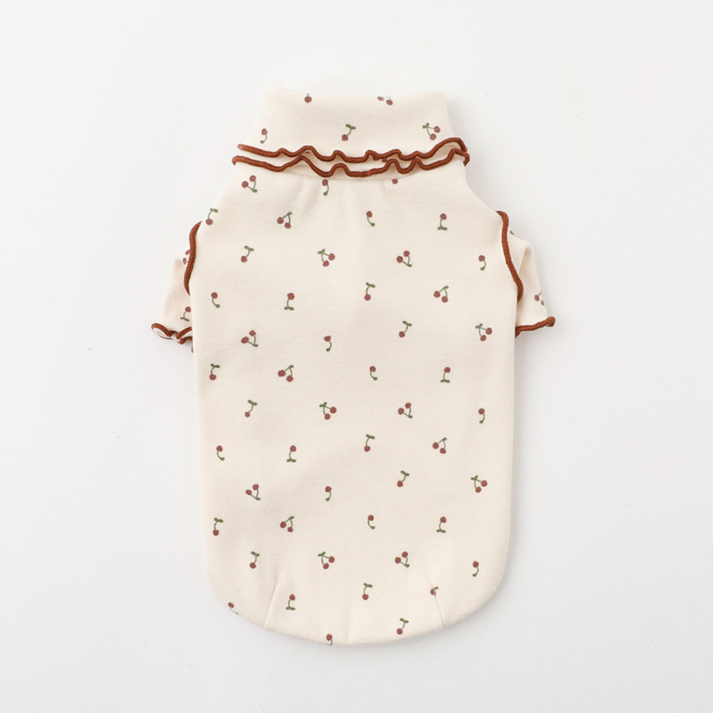 双高领樱桃梅洛上衣