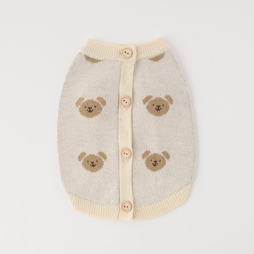 bear pattern cardigan