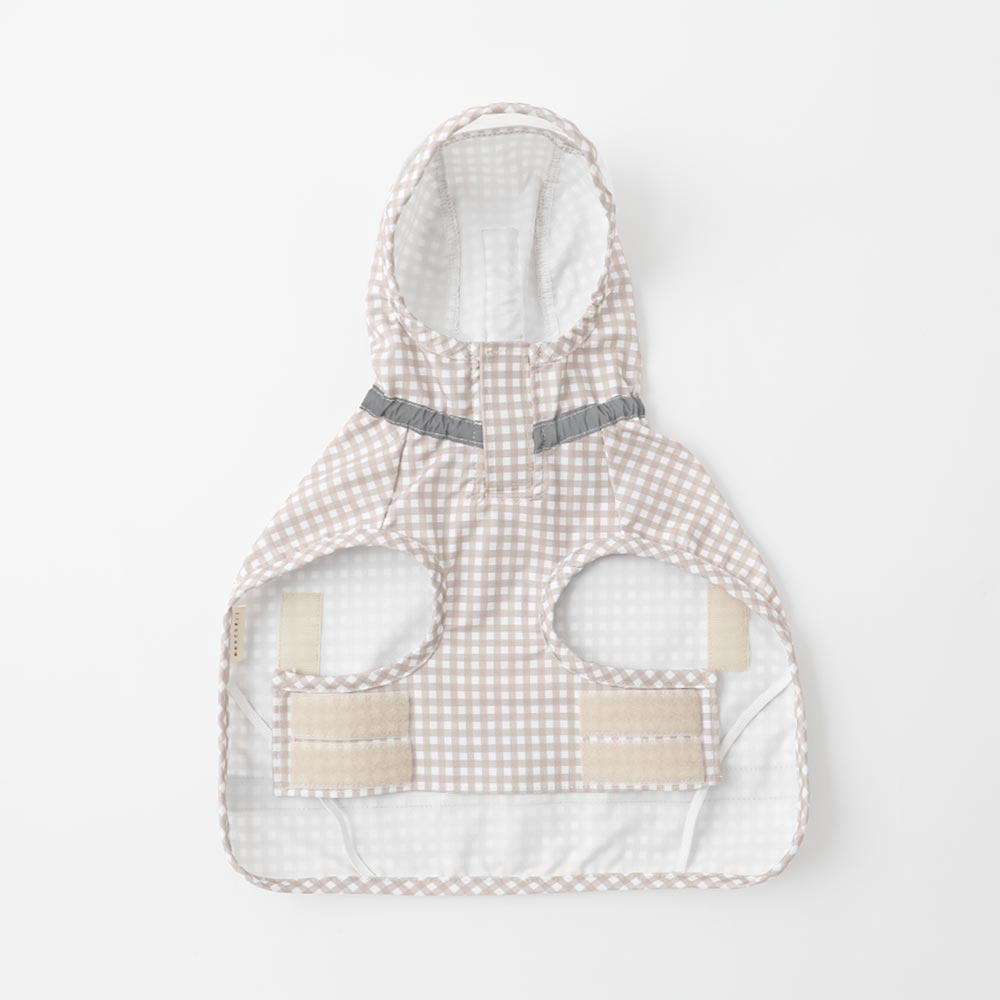 Water repellent gingham check raincoat