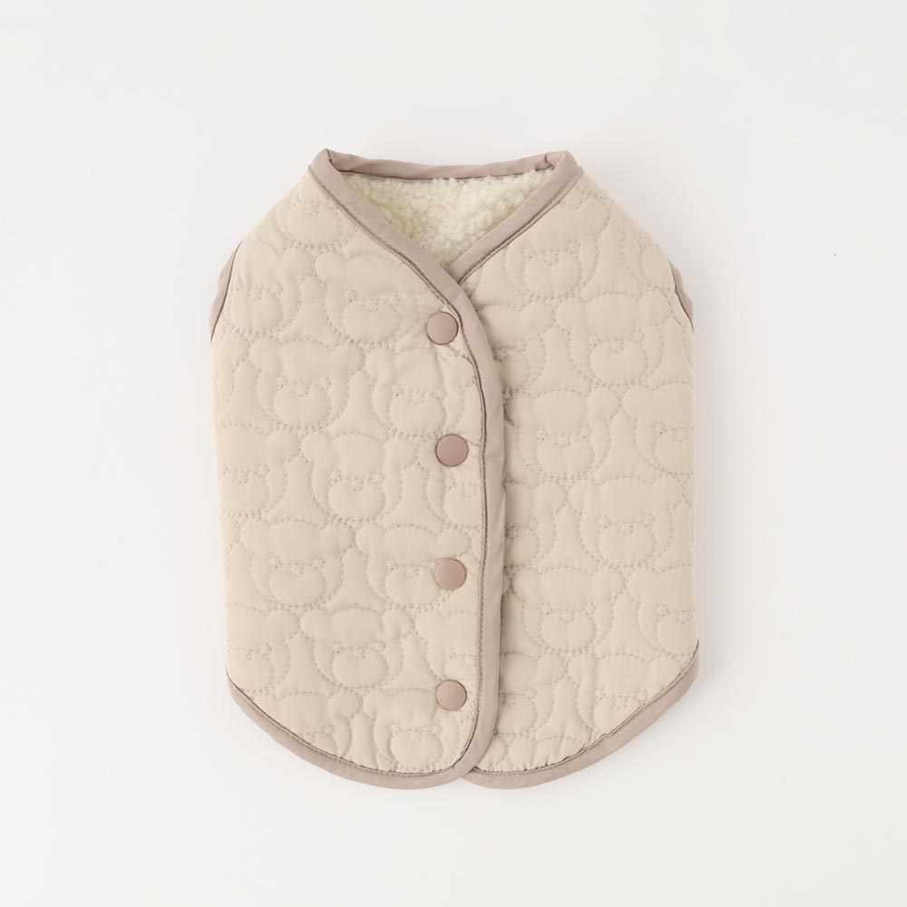 Reversible boa bear quilted jacket