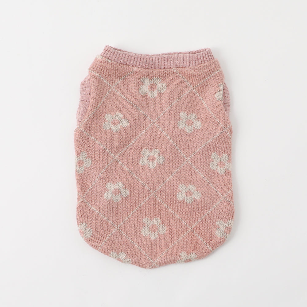 フラワーダイス柄ノースリーブトップス – moncheri