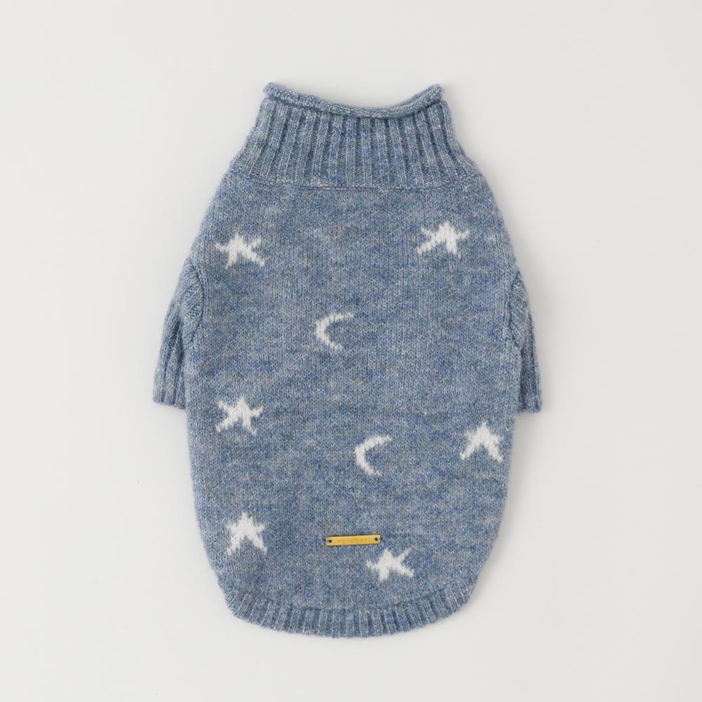 Stars and moon high neck knit