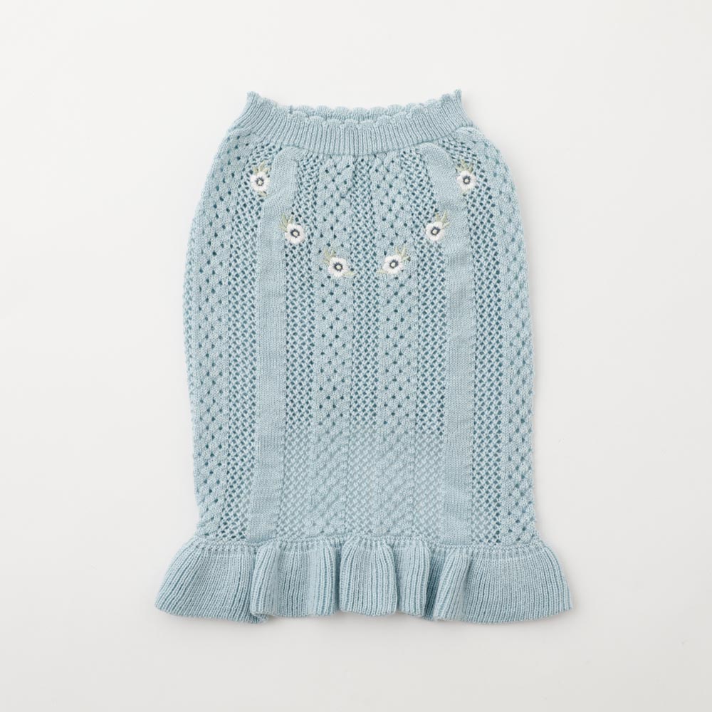 Summer knit embroidered dress