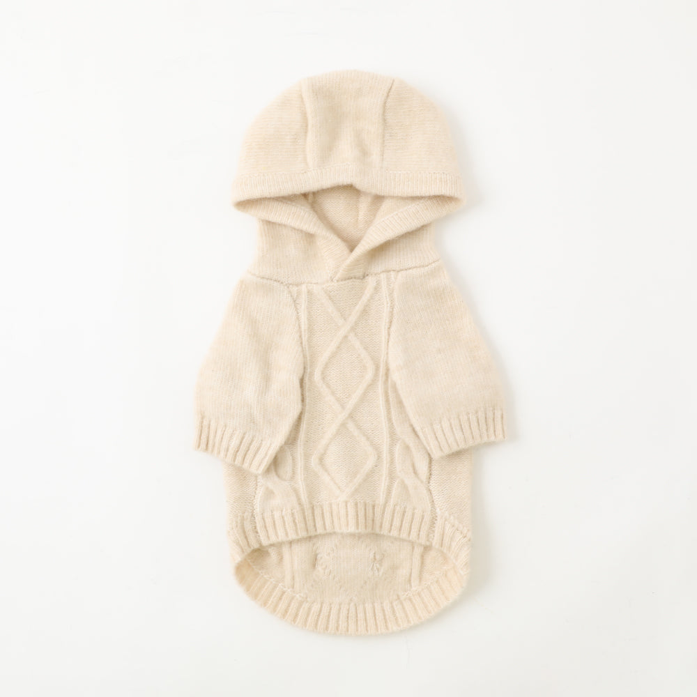 Wool -blend knit hoodie