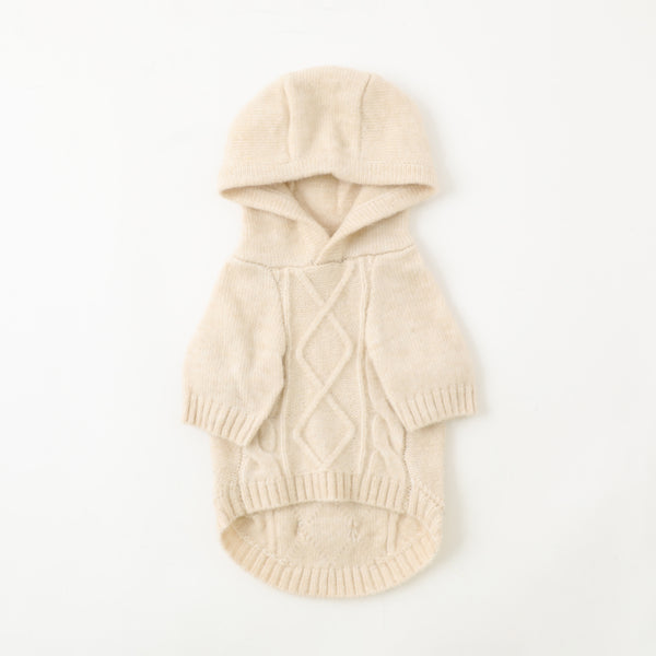 Wool -blend knit hoodie