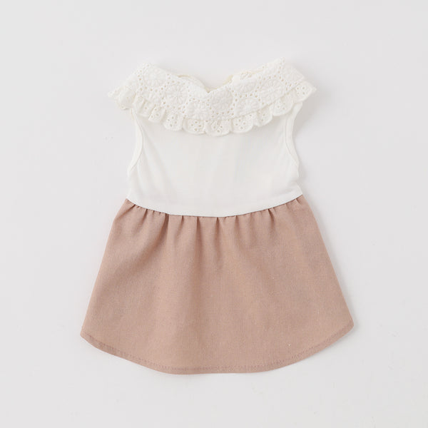 Cool linen cotton color No sleeve dress