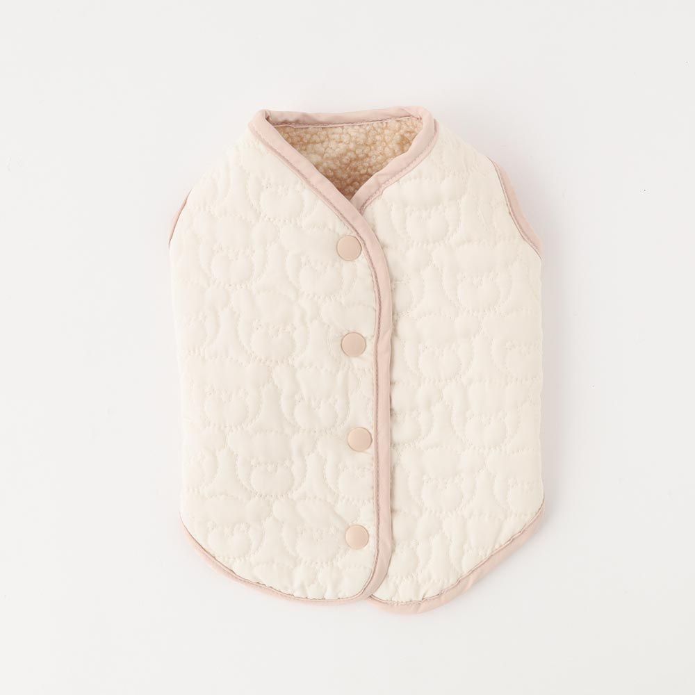Reversible boa bear quilted jacket