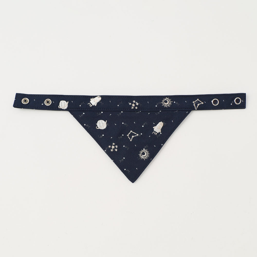 Star pattern embroidery bandana with cold feeling ice pack pocket [Includes ice pack]