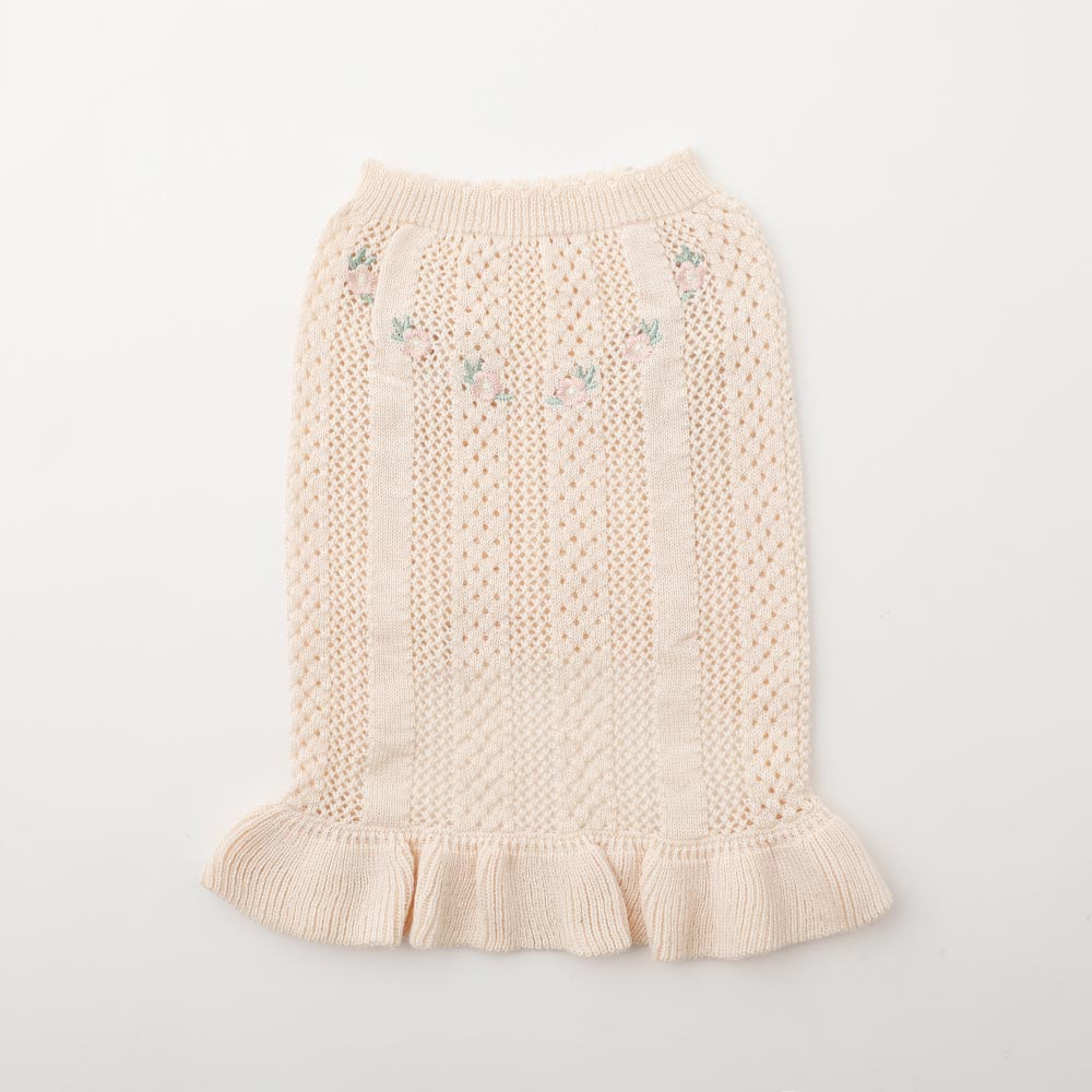サマーニット刺繍入りワンピース