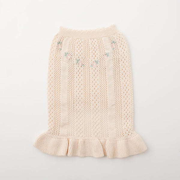 A dress with summer knit embroidery