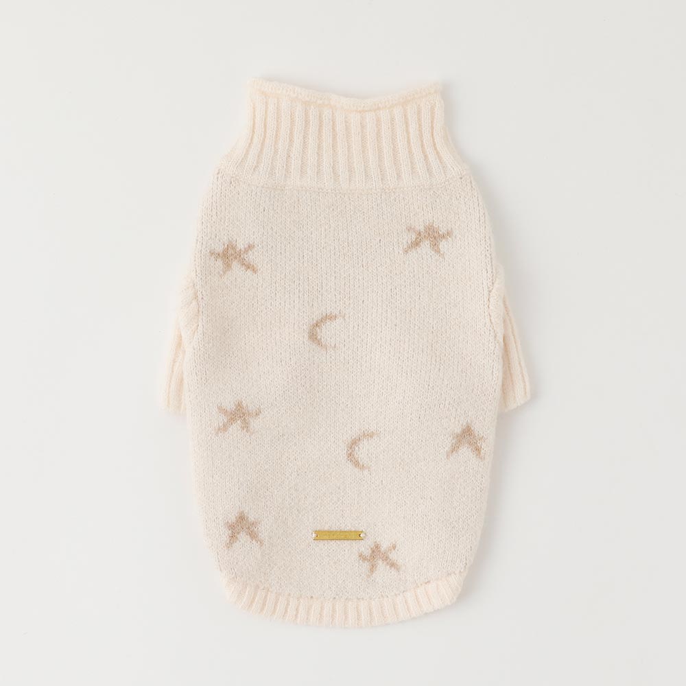 Stars and moon high neck knit