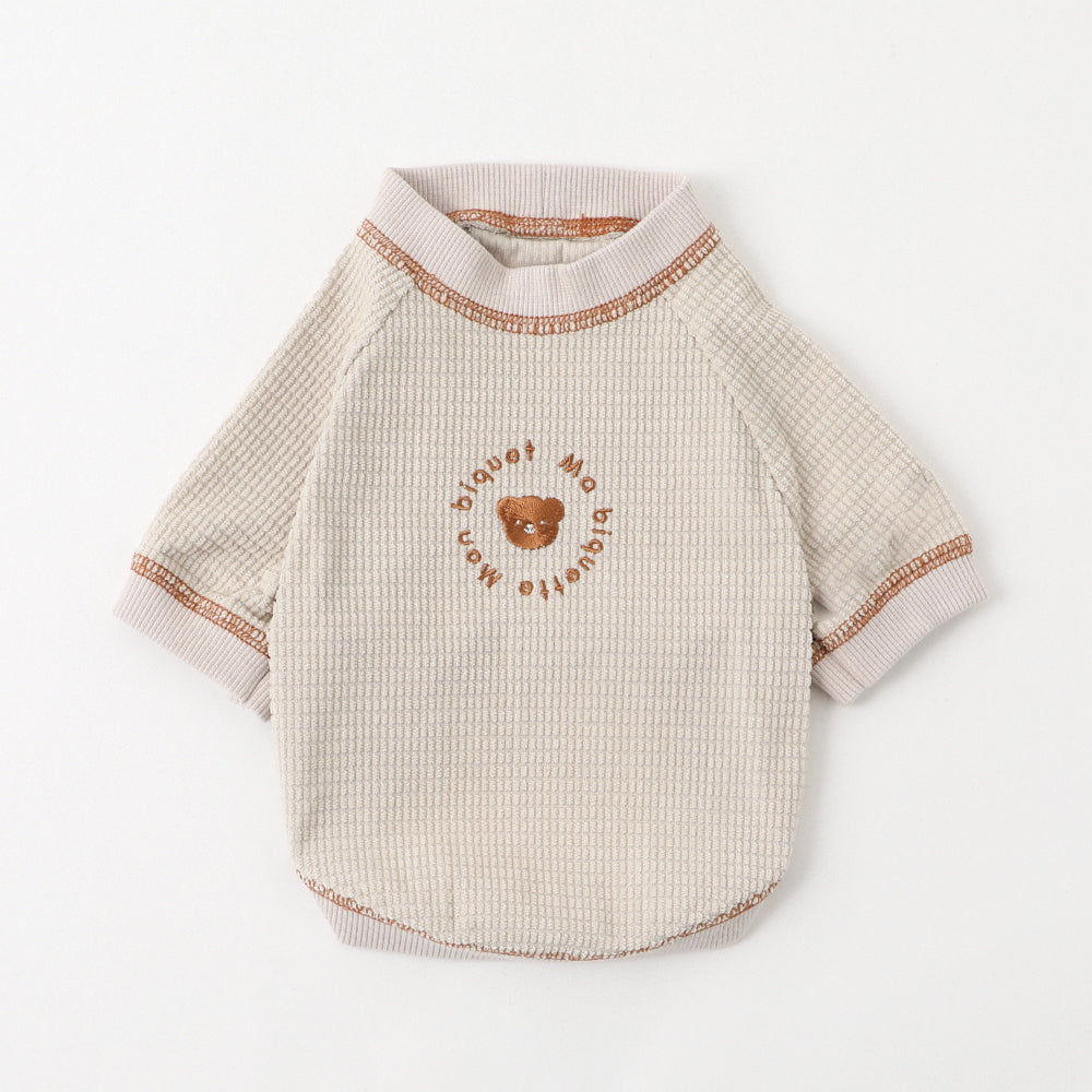 ぽこぽこドロップショルダー刺繍トレーナー