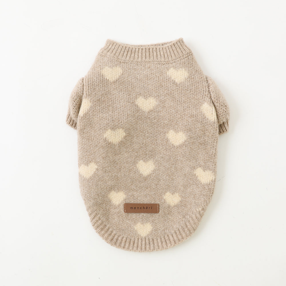 heart pattern jacquard knit tops