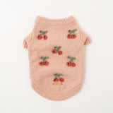 Cherry motif knit tops
