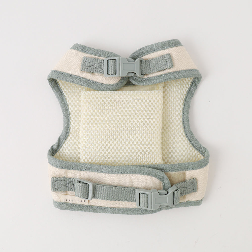 冷感マーガレット柄ハーネス+リードSET【名入れ刺繍対応】【保冷剤付き】