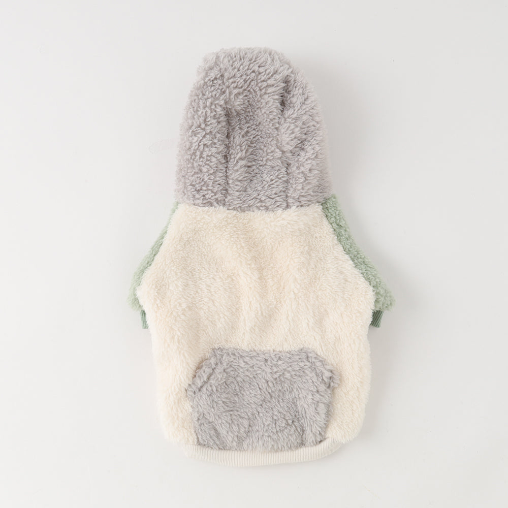 くまさん刺繍バイカラーフードパーカー