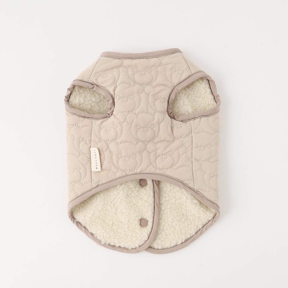 Reversible boa bear quilted jacket