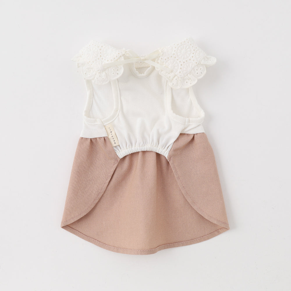 Cool linen cotton color sleeveless dress